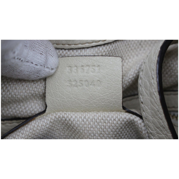 GUCCI Soho Small Pebbled Leather Shoulder Bag White 336751