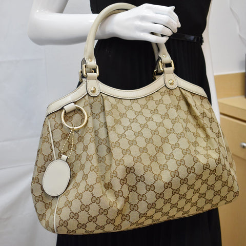 Gucci Sukey Medium GG Canvas Tote Bag Beige | Buy at DDH
