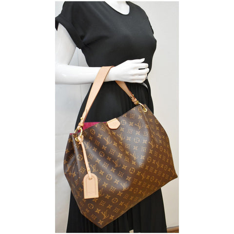 LOUIS VUITTON Graceful MM Monogram Canvas Shoulder Bag Brown