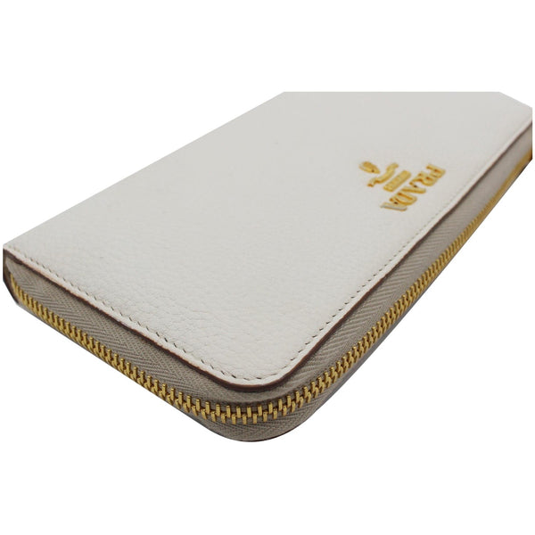 PRADA Saffiano Leather Long Wallet White