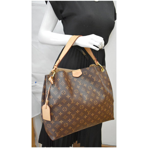 LOUIS VUITTON Graceful MM Monogram Canvas Shoulder Bag Brown