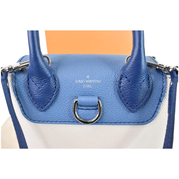LOUIS VUITTON Lockme Calfskin Leather Backpack Blue/Beige