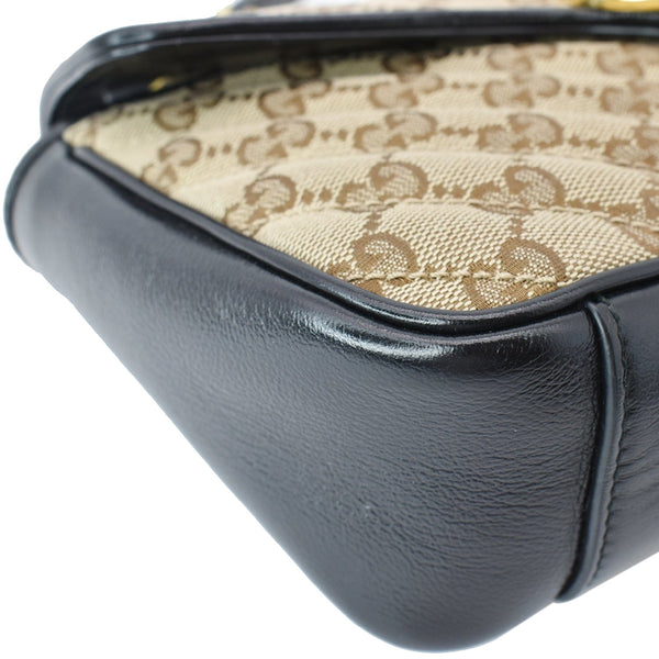 GUCCI GG Marmont Small Matelasse Canvas Shoulder Bag Black 443497