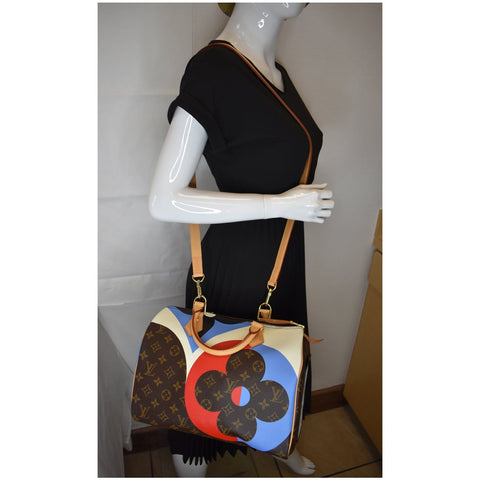 LOUIS VUITTON Game On Speedy 30 Bandouliere Monogram Canvas Shoulder Bag Brown