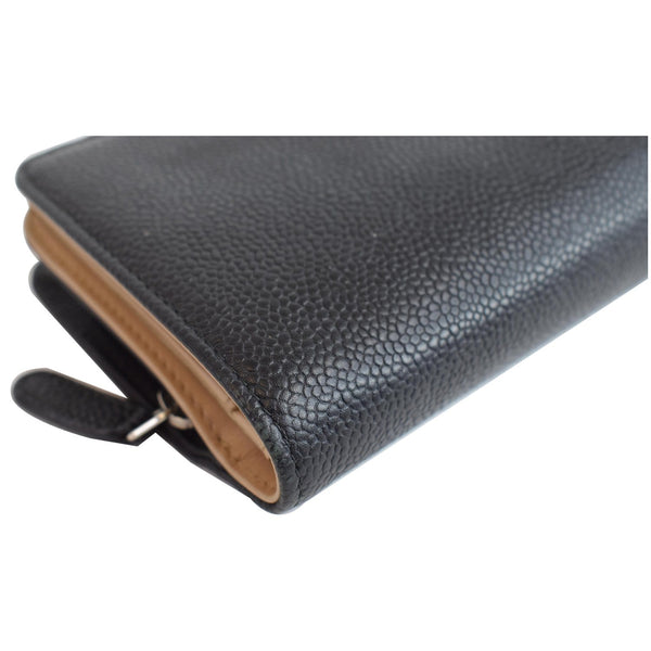 CHANEL Bifold Caviar Leather Wallet Black