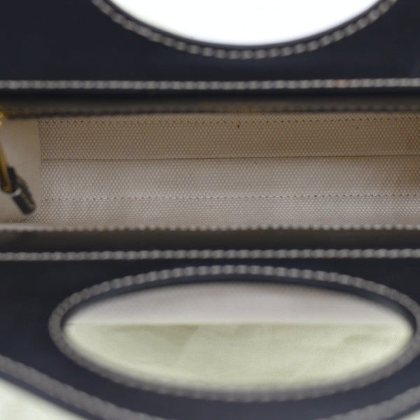 BURBERRY Mini Logo Graphic Canvas Leather Pocket Tote Bag Natural