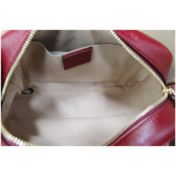 GUCCI GG Marmont Small Matelasse Canvas Leather Crossbody Bag Beige 447632