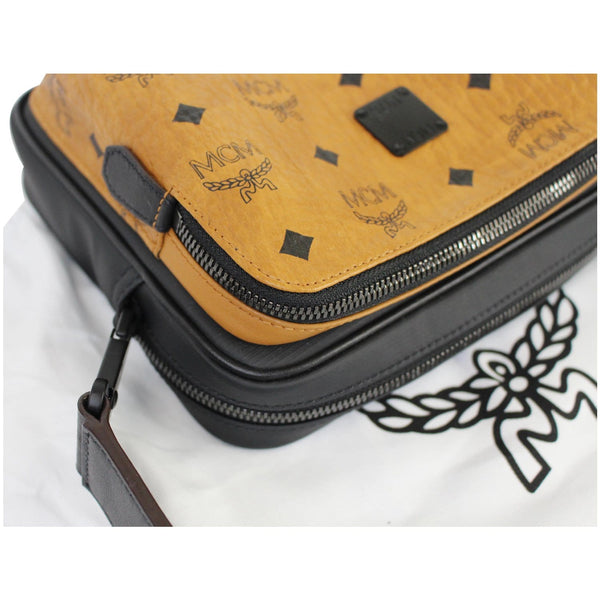 MCM 1976 Square Medium Visetos Canvas Crossbody Bag Cognac