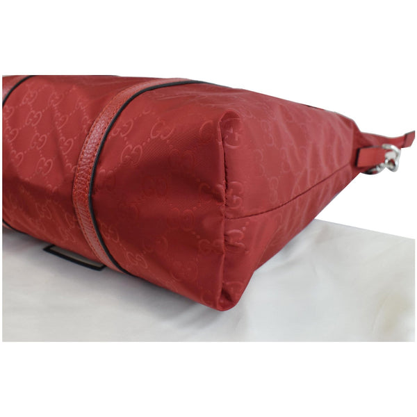 GUCCI GG Medium Monogram Nylon Tote Shoulder Bag Red 510333