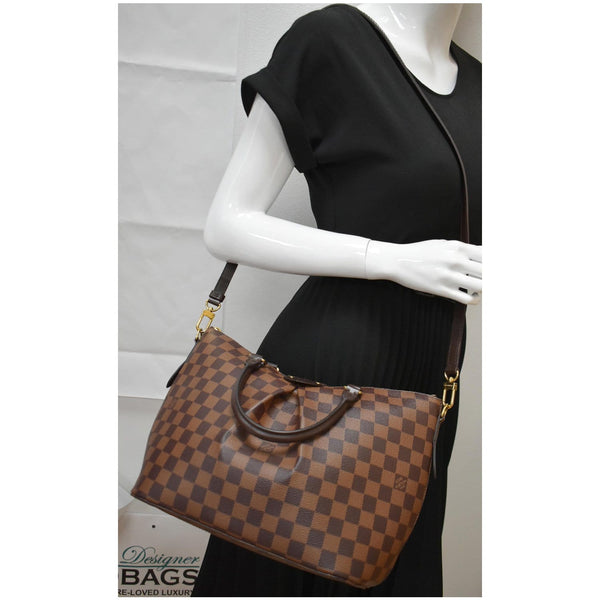 LOUIS VUITTON Siena MM Damier Ebene Shoulder Bag Brown