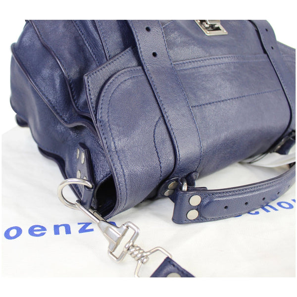 PROENZA SCHOULER Medium PS1 Leather Satchel Shoulder Bag Navy