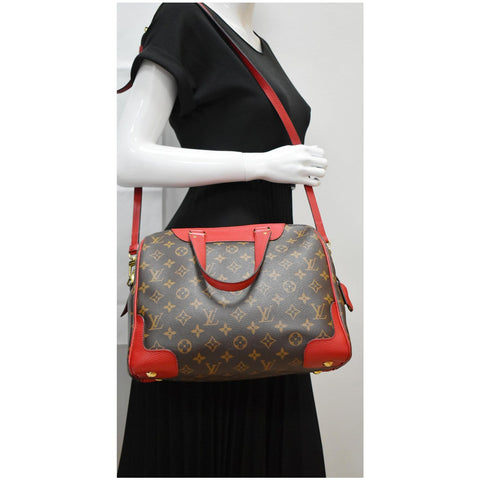 LOUIS VUITTON Retiro NM Monogram Canvas 2Way Shoulder Bag Red