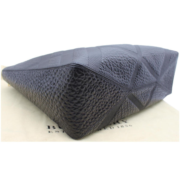 BURBERRY Dewsbury Medium Grain Check Embossed Tote Bag Black