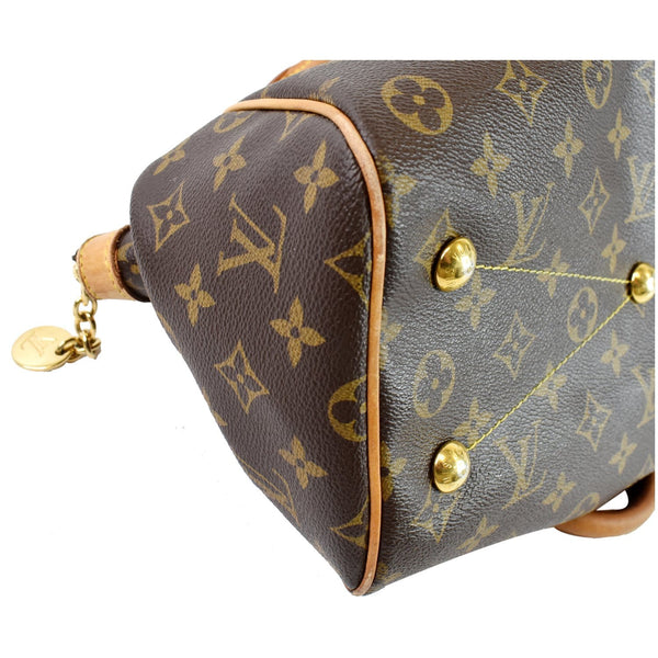 Louis Vuitton Tivoli PM Monogram Canvas Satchel Bag bottom struds