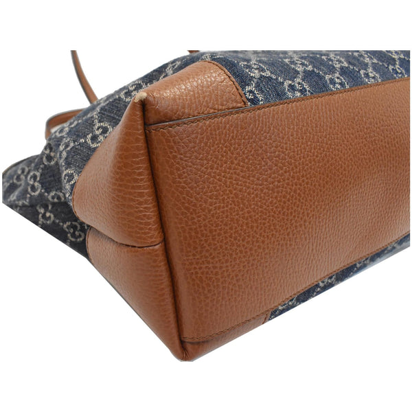 GUCCI Ophidia GG Medium Jacquard Denim Tote Bag Dark Blue 631685