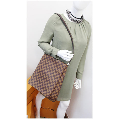 LOUIS VUITTON Musette Salsa GM Damier Ebene Crossbody Bag Brown