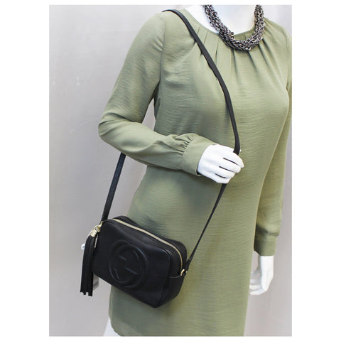 GUCCI Soho Disco Black Leather Crossbody Bag 308364-US