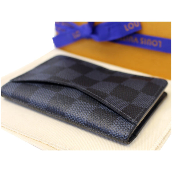 LOUIS VUITTON Pocket Organizer Damier Cobalt Canvas Card Case Navy Blue