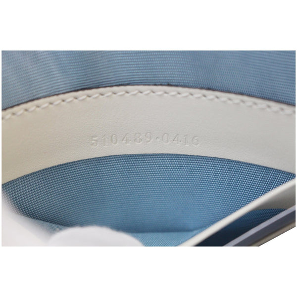 GUCCI GUCCY Star Print Leather Clutch Bag White 510489