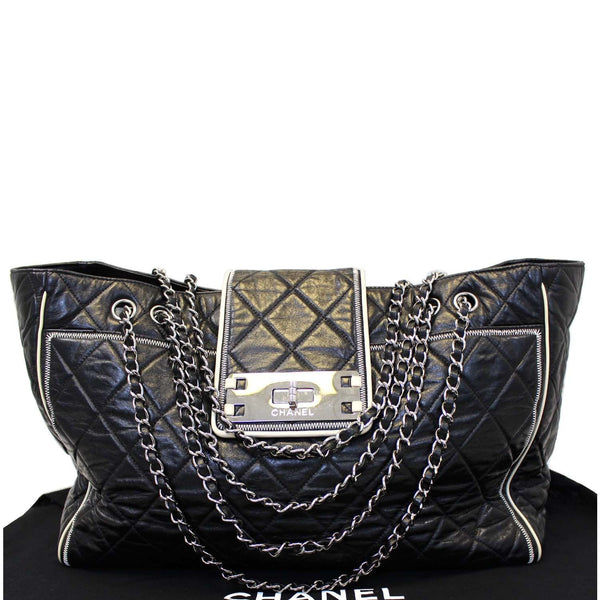 CHANEL East West Large Lambskin Quilted Leather Tote Shoulder Bag