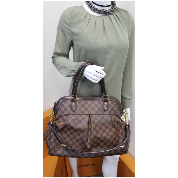 LOUIS VUITTON Trevi GM Damier Ebene Shoulder Handbag Brown