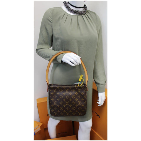LOUIS VUITTON Looping MM Monogram Canvas Shoulder Bag Brown
