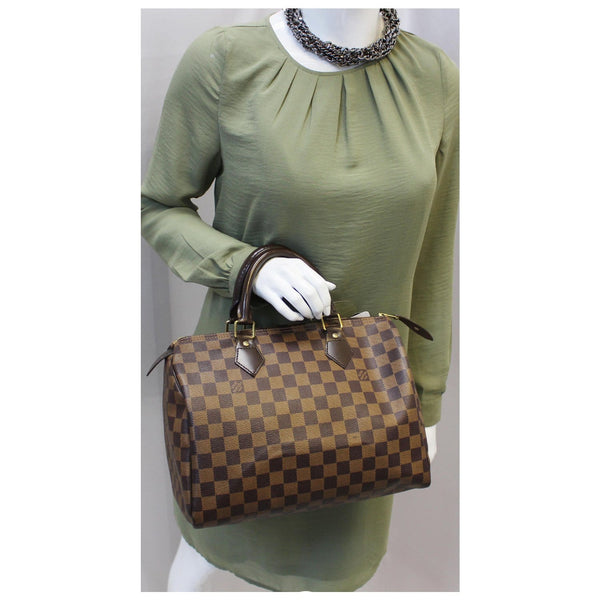 LOUIS VUITTON Speedy 30 Damier Ebene Satchel Handbag-US