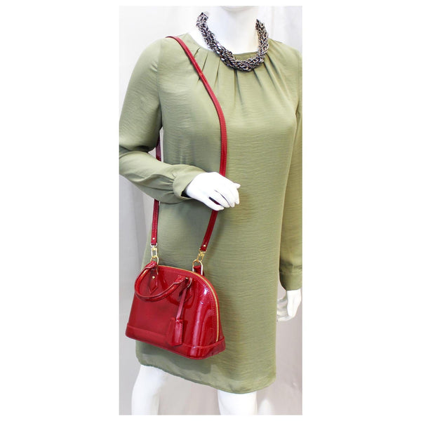 LOUIS VUITTON Alma BB Vernis Leather Satchel Crossbody Bag-US