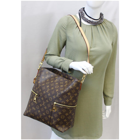 LOUIS VUITTON Melie Monogram Canvas Hobo Shoulder Bag Brown