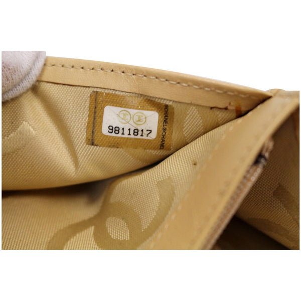 Chanel Cambon Flap Calfskin Quilted Wallet Beige tag number