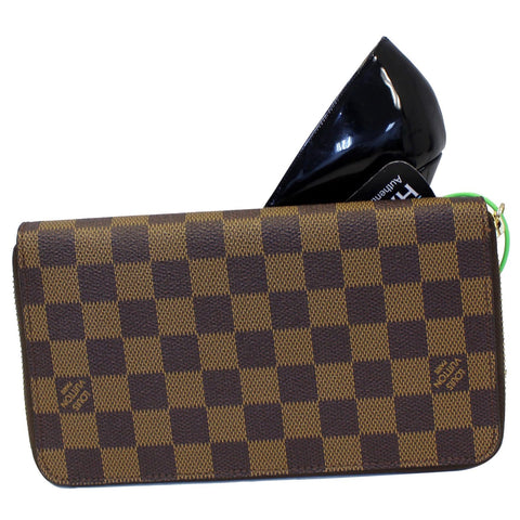 LOUIS VUITTON Zippy Organizer Damier Ebene Wallet Brown
