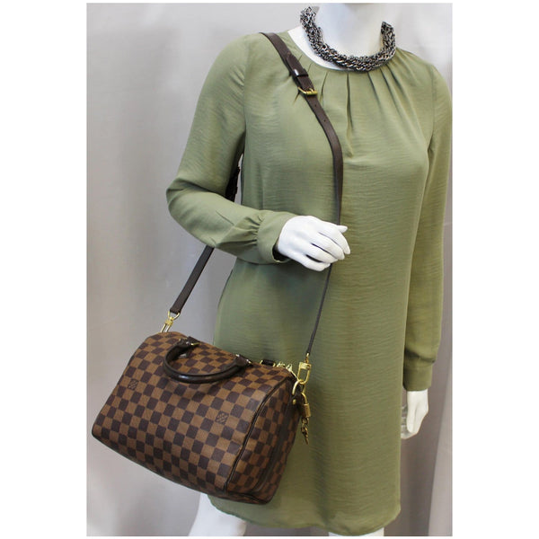 LOUIS VUITTON Speedy 25 Bandouliere Damier Ebene Shoulder Bag Brown