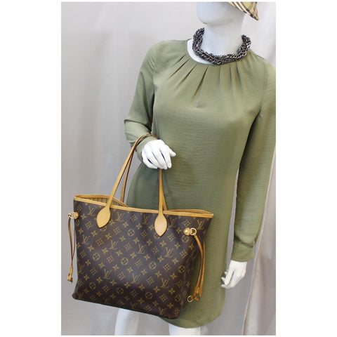 Louis Vuitton Neverfull MM Canvas Tote Shoulder Bag