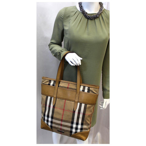 BURBERRY Vintage House Check Webbing Medium Marlow Tote Bag-US