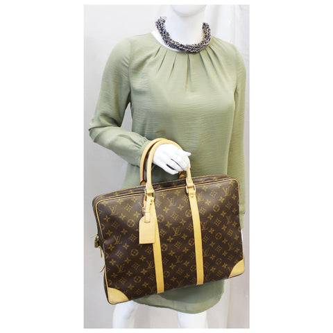 LOUIS VUITTON Porte-Documents Voyage Monogram Canvas Briefcase Bag-US