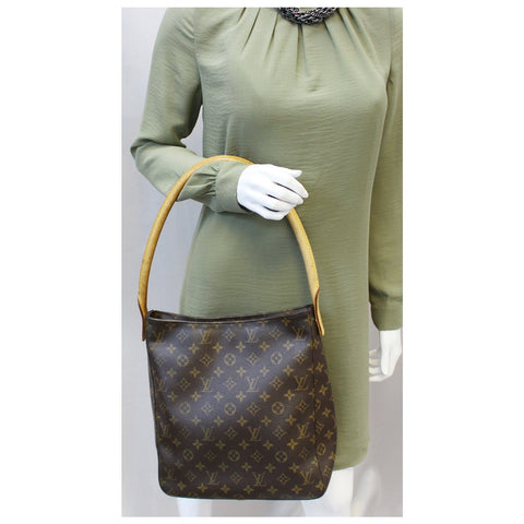 LOUIS VUITTON Monogram Canvas Looping GM Brown Shoulder Bag-US