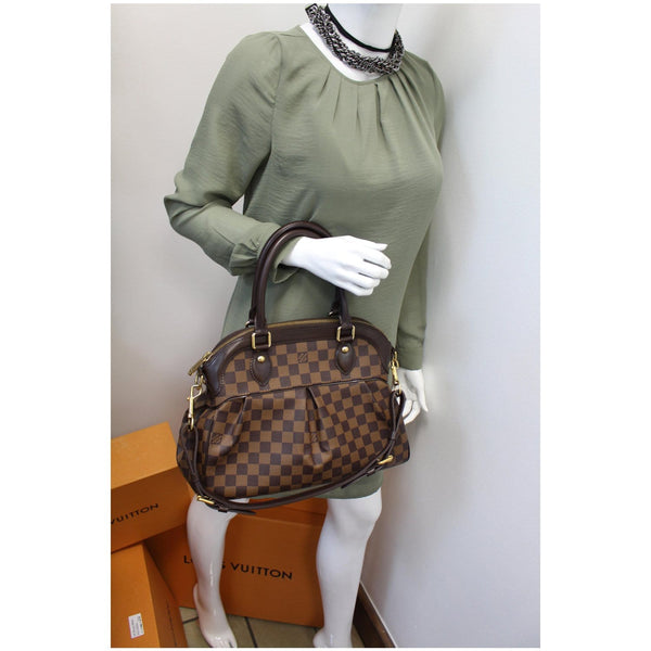 LOUIS VUITTON Trevi PM Damier Ebene Shoulder Bag Brown