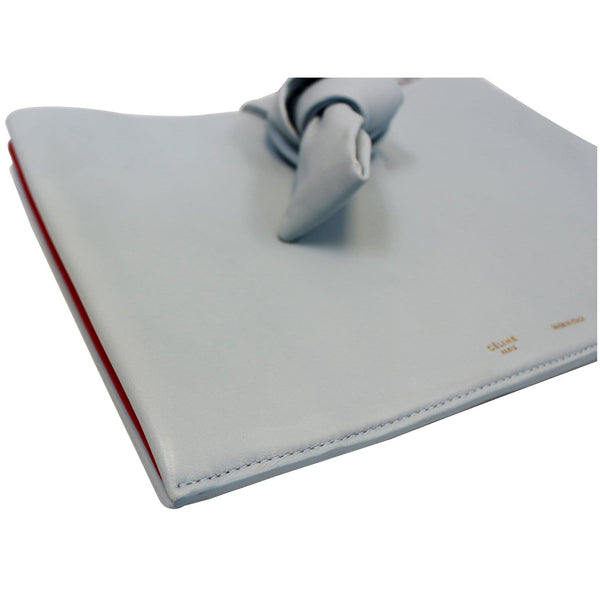 CELINE Knotted Leather Clutch Powder Blue-US