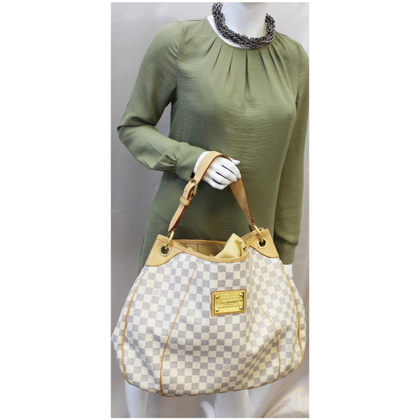LOUIS VUITTON Galliera GM Damier Azur Shoulder Bag White