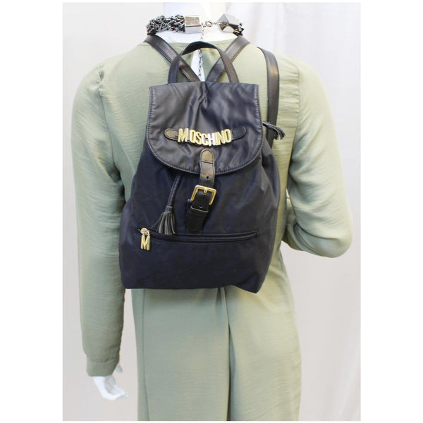 MOSCHINO Nylon Backpack Bag Black-US