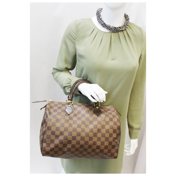 LOUIS VUITTON Speedy 30 Damier Ebene Satchel Handbag-US