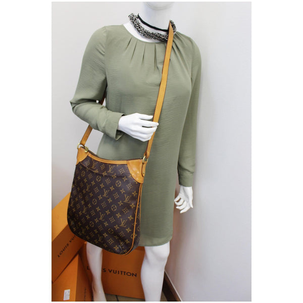 LOUIS VUITTON Odeon MM Monogram Canvas Shoulder Bag Brown