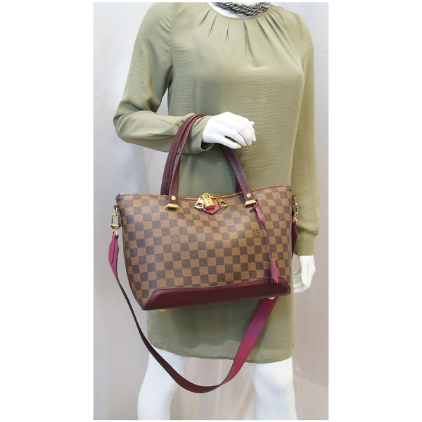 LOUIS VUITTON Hyde Park Damier Ebene Shoulder Bag Fuchsia-US