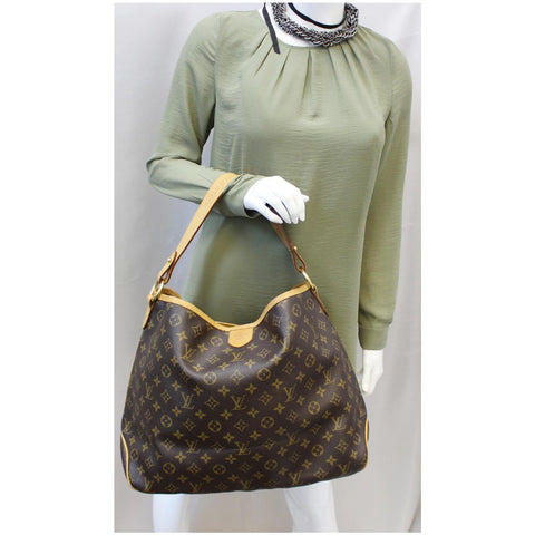 LOUIS VUITTON Delightful MM Monogram Canvas Shoulder Bag Brown