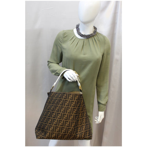 FENDI Zucca Canvas Large Hobo Bag Tobacco-US