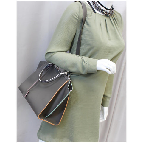 Fendi Petite 3Jours Calfskin Leather Tote Bag Dark Grey for women