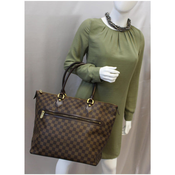 LOUIS VUITTON Saleya GM Damier Ebene Shoulder Handbag Brown