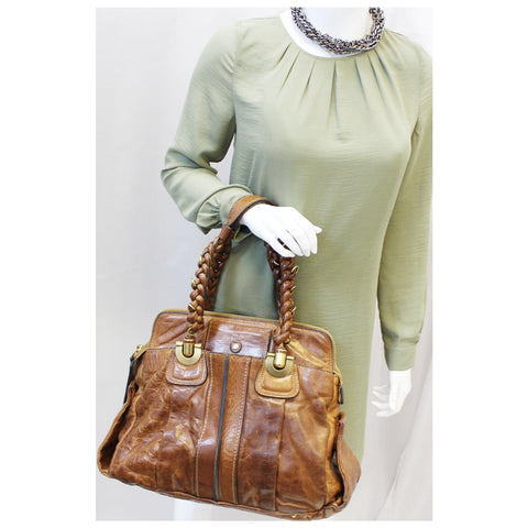 CHLOE Heloise Large Shoulder Handbag Brown