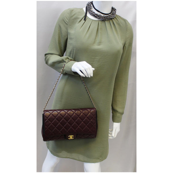 Chanel Flap Bag Clutch With Chain Quilted Lambskin leather