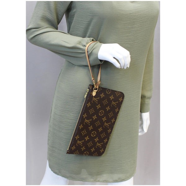 LOUIS VUITTON Pochette Wristlet Pouch Monogram Canvas Neverfull MM/GM Brown-US